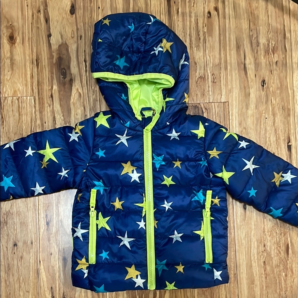 C: Okie Dokie Star Patterned Blue Puffer Jacket